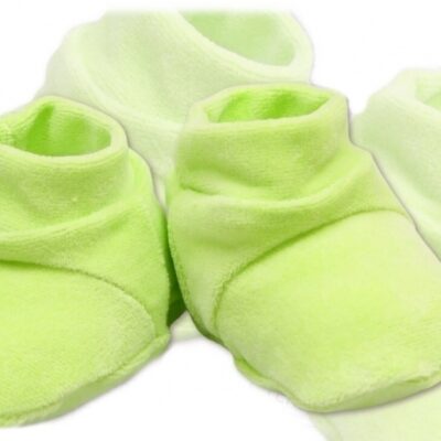 TERJAN: VELUR zelené topánočky/ponožky