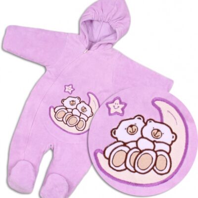 TERJAN Zimné/jesenné kombinézka/overal Medvdiky - lila/fialková, veľ. 74