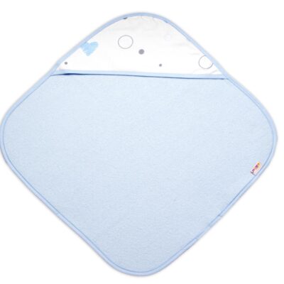 Termoosuška s kapucňou pre bábiky, Baby Nellys, I love Boy, 45x45cm, biela/modrá