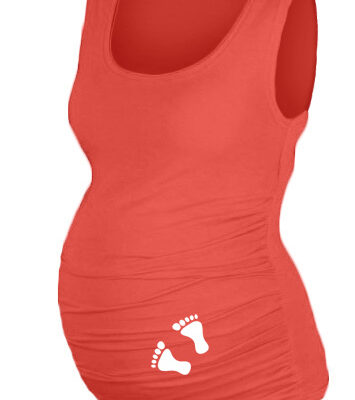 Top, tielko Dana s potlačou Nožičiek - koral, vel´. L/XL