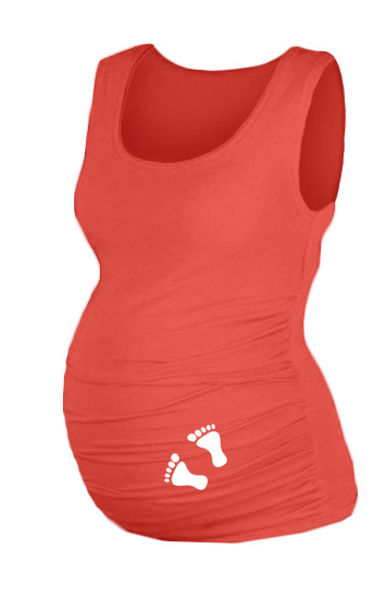 Top, tielko Dana s potlačou Nožičiek - koral, vel´. L/XL