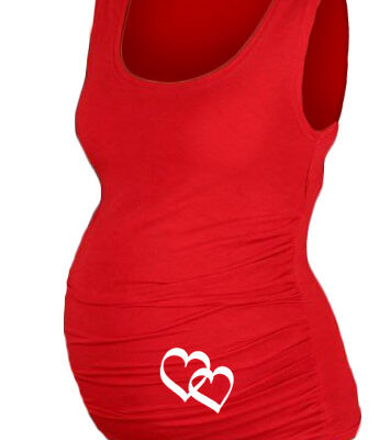 Top, tielko Dana s potlačou srdiečok - červené, vel´. L/XL