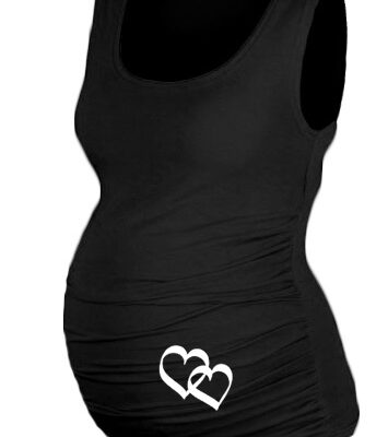 Top, tielko Dana s potlačou srdiečok - čierne, L/XL