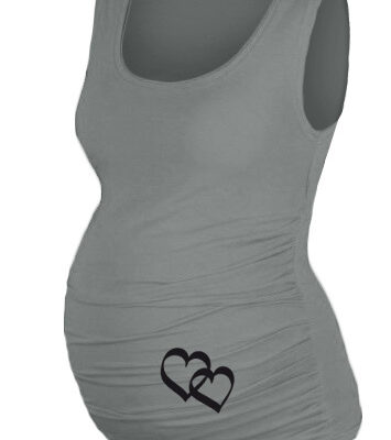 Top, tielko Dana s potlačou srdiečok - šedé, vel´. L/XL