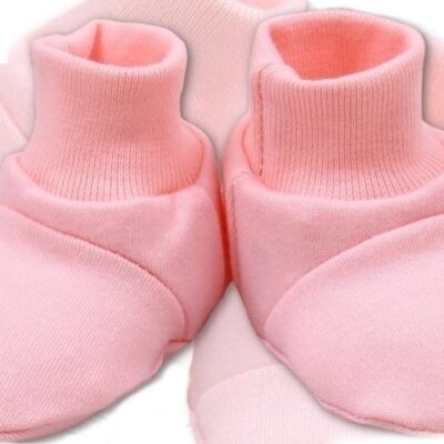 BAVLNA: Svetloružové topánočky/ponožky