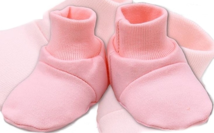 BAVLNA: Svetloružové topánočky/ponožky