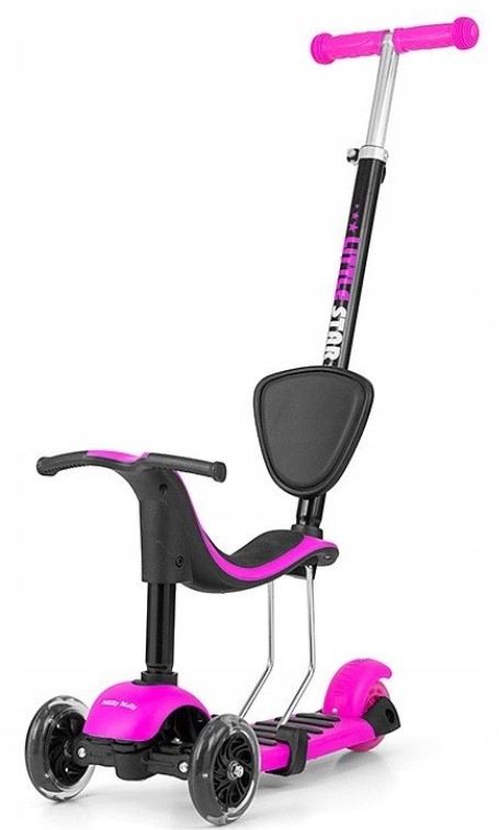 Trojkolka, kolobežka Milly Mally, Scooter Little Star 3 v 1 - ružová