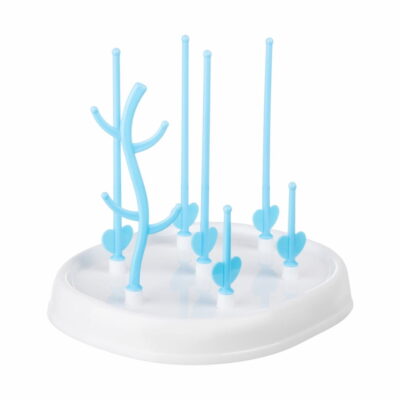 Univerzálna sušička, odkvapkávač na fľaše a cumlíky – modrá. biela