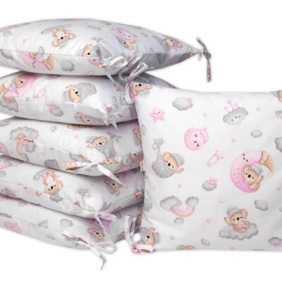 Vankúšikový mantinel 6ks 40x40cm, Baby Nellys, Dreams Koala - ružový