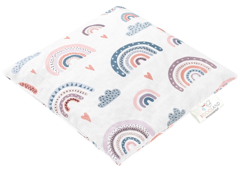 Veľký nahrievací vankúšik Dúha s kôstkami (pastelová)