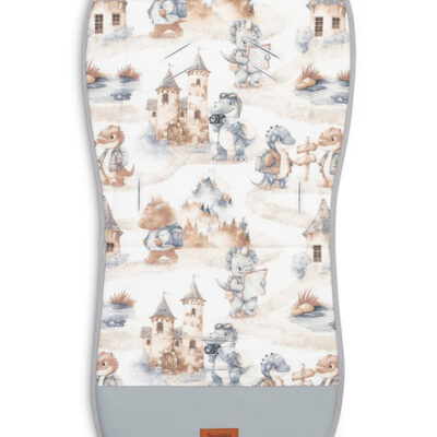 Vložka do kočíka, mušelín, Dráčik, modrý, jeans