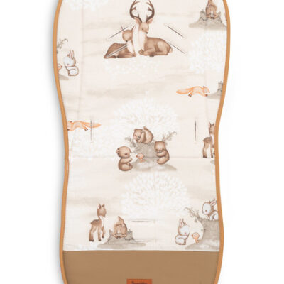 Vložka do kočíka, mušelín, Zábava v lese, béžová