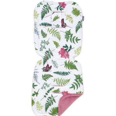 Vložka do kočíka prešívaný Velvet Premium - Paprade, staroružová