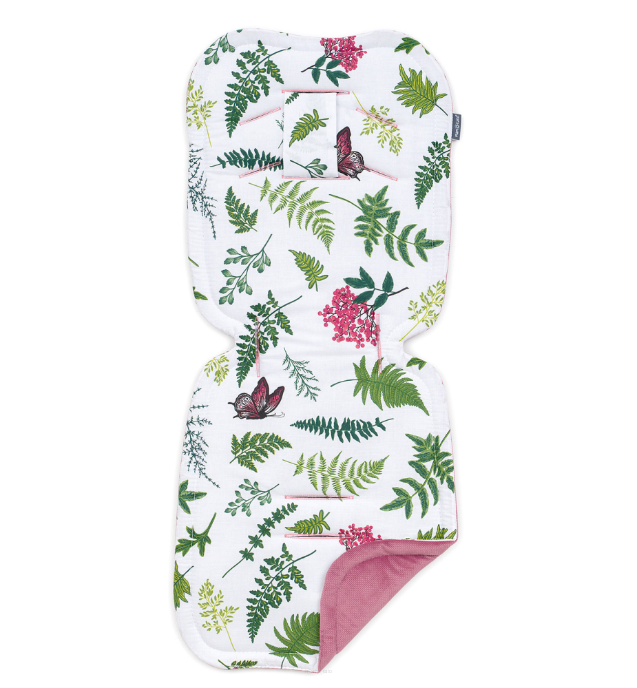 Vložka do kočíka prešívaný Velvet Premium - Paprade, staroružová