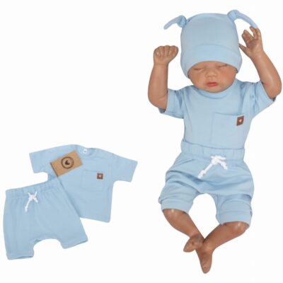 Z&Z 2-dielna sada tričko kr. rukáv, kraťasky s špagátom - modrá, vel. 86