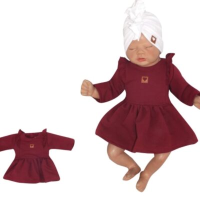 Z & Z Detské teplákové šatôčky/tunika Princess - bordó, veľ. 62