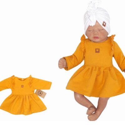 Z & Z Detské teplákové šatôčky/tunika Princess - horčicové, veľ. 62