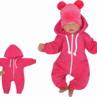 Z & Z Detský teplákový overal s kapucňou, amarant, veľ. 92