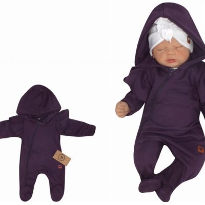 Z & Z Detský teplákový overal s volánikmi a kapucňou, fialový, veľ. 86