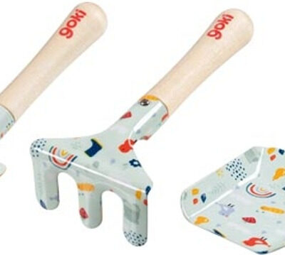 Záhradné mini nástroje, detská 3D sada, Goki, mätová