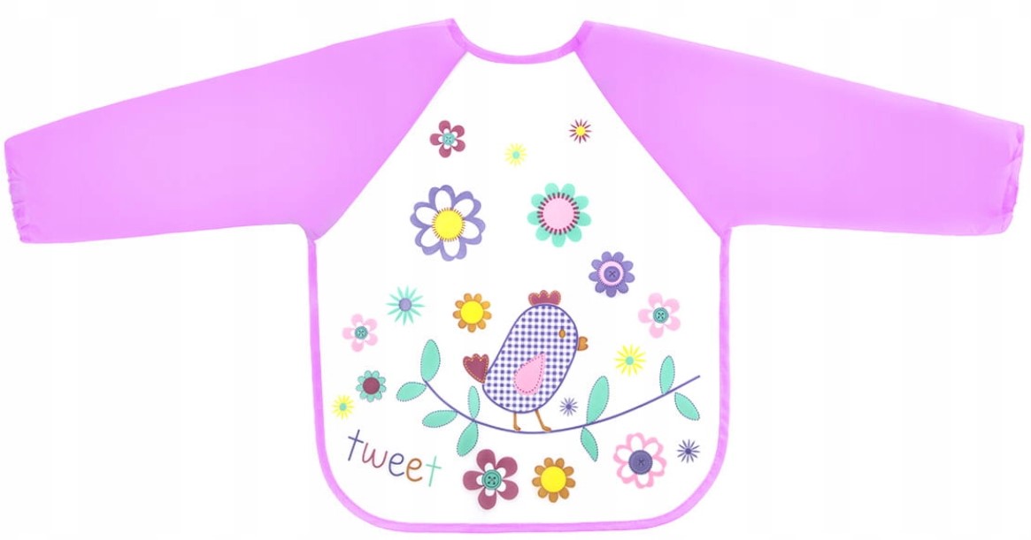 Nepremokavý podbradník Ptáčik (lila)