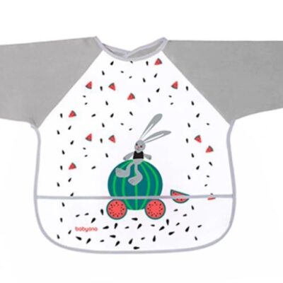 Sivý nepremokavý podbradník (dlhý rukáv, 24m+)