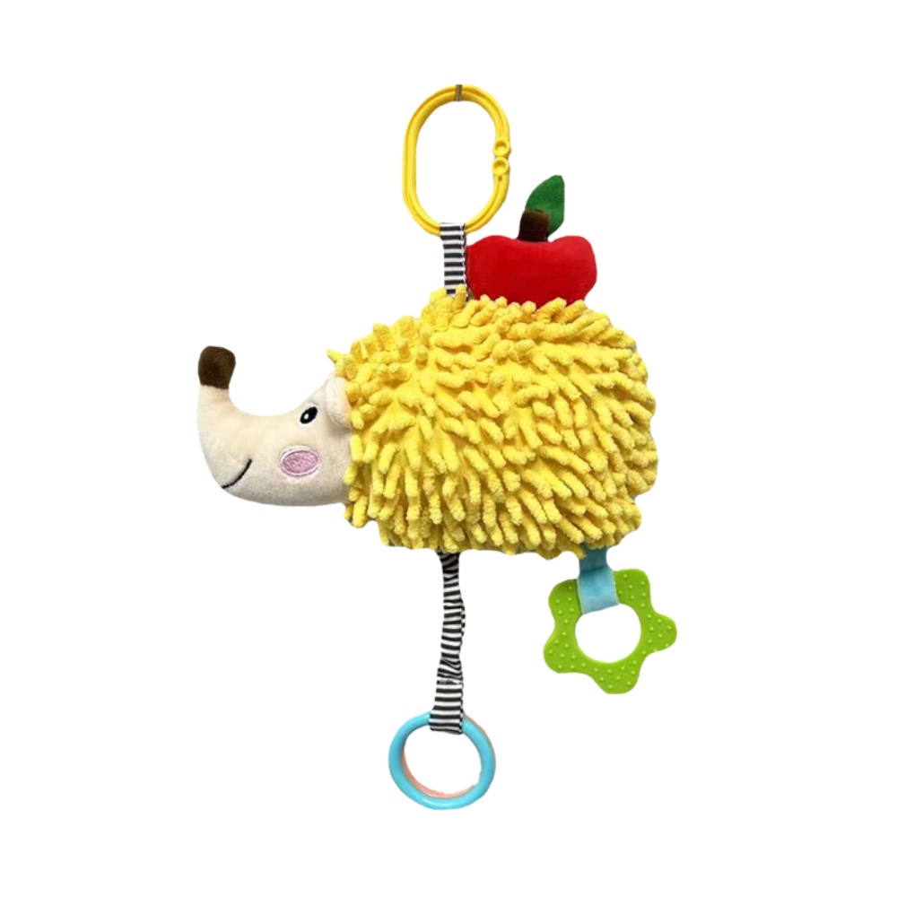 Závesná edukačná hračka s melódiou a s hryzátkom - Ježko