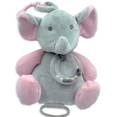 Závesná plyšová hračka Sloník 18cm (sivá/ružová)