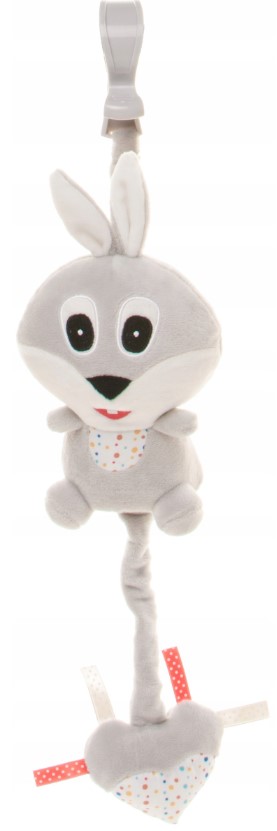 Závesná plyšová hračka Rabbit s melódiou (sivá)