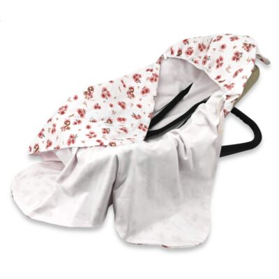 Zavinovacia deka s kapucňou bavlna, 90x90cm, Kačičky - biela, ružová