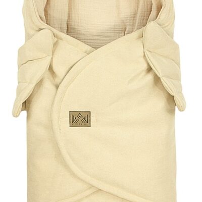 Zavinovacia deka s kapucňou Little Elite, 100 x 115 cm, Anjelské krídla - bežová