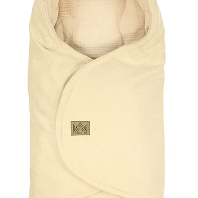 Zavinovacia deka s kapucňou Little Elite, 100 x 115 cm, Kralovská koruna - bežová