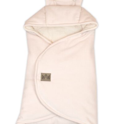 Zavinovacia deka s kapucňou Little Elite, 100 x 115 cm, Kralovská koruna - púdrovo ružová