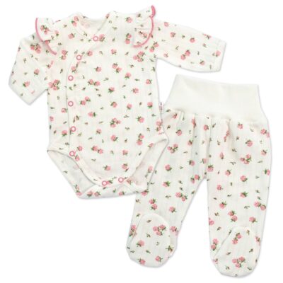 Zavinovacie body + polodupačky, 2D sada, Amélia, biela/ružová