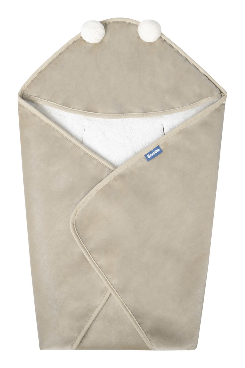 Zavinovačka do autosedačky plyšová, 75x75cm - béžová