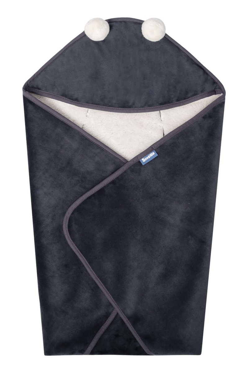 Zavinovačka do autosedačky plyšová, 75x75cm - grafit