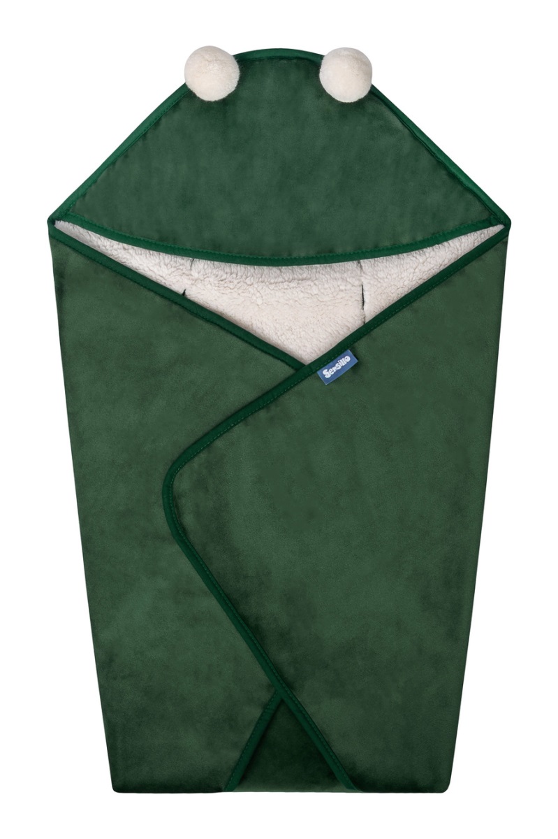 Zavinovačka do autosedačky plyšová, 75x75cm - zelená