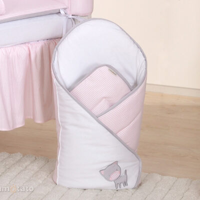 Zavinovačka LUX, s vystuženými chrbtom - Mačička - ružová