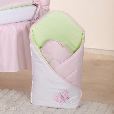 Zavinovačka LUX, s vystuženými chrbtom - Motýl - Motýlek - růžový, zelená