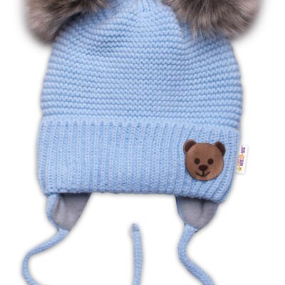 Zimná čiapka Teddy Bear s fleecom (sv. modrá/sivá)