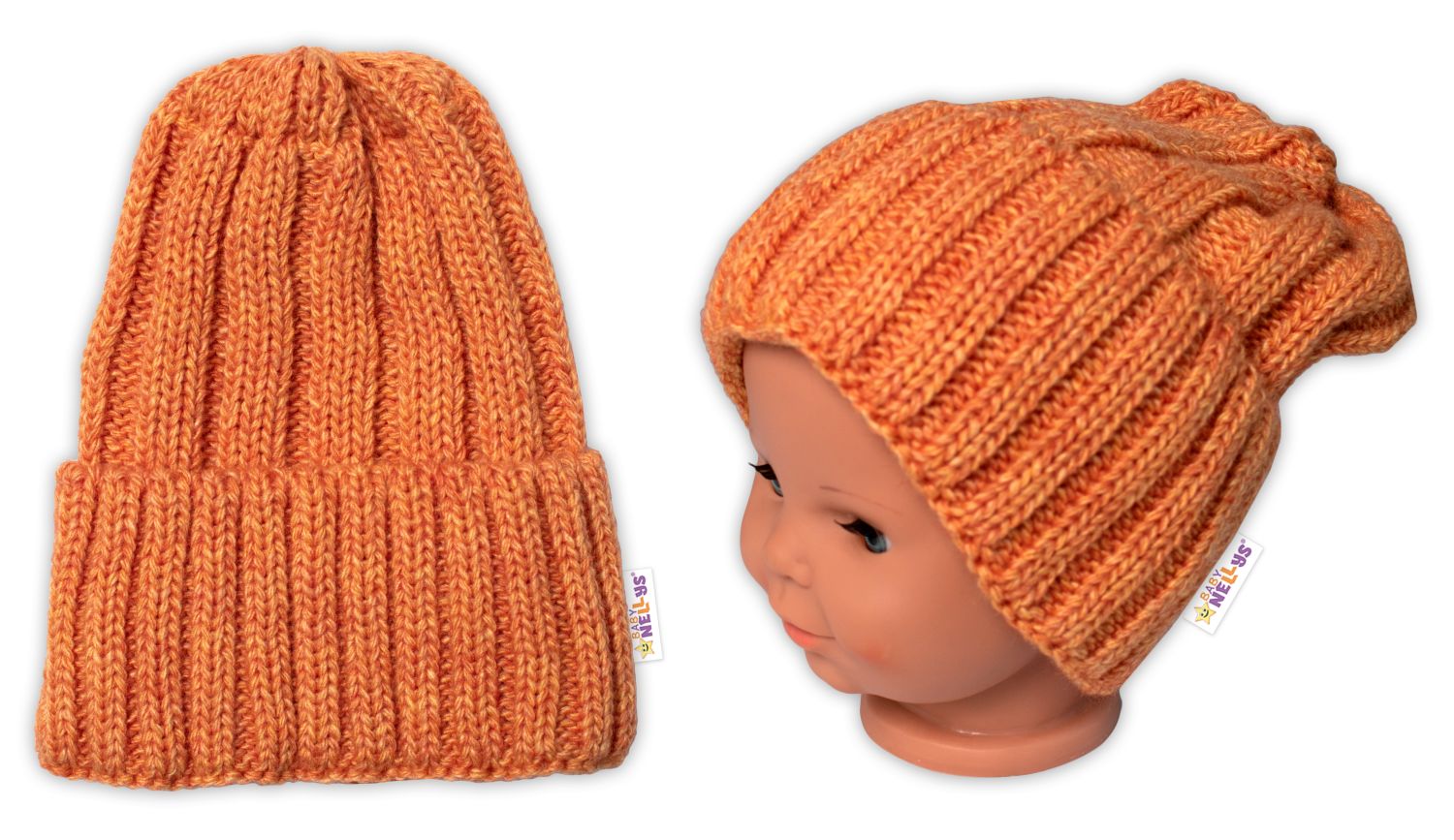 Zimná čiapka Mom and Baby (pomarančová)