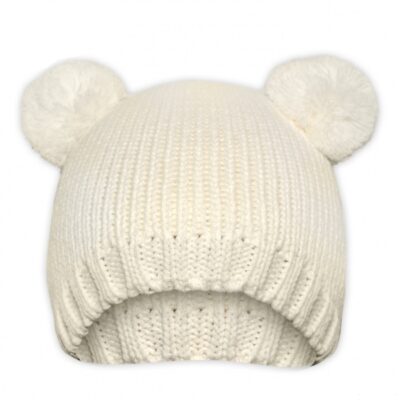 Baby Nellys: Smotanová zimná čiapka Macko