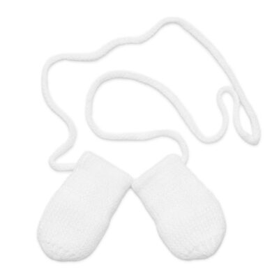 Biele zimné pletené rukavičky