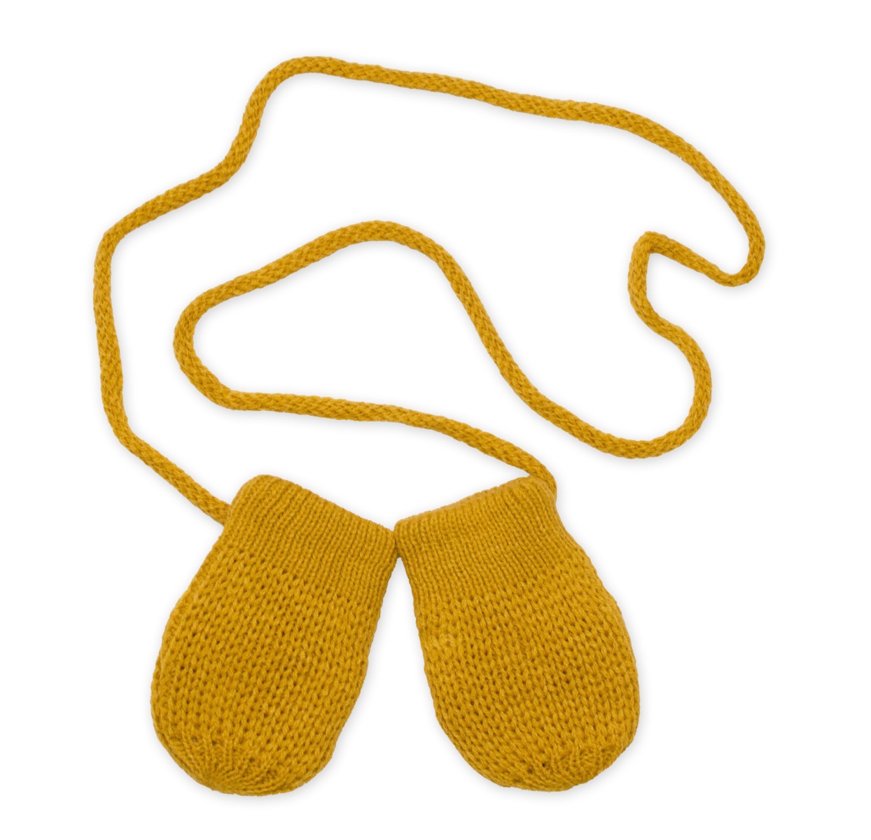 Zimné pletené dojčenské rukavičky (horčicové)