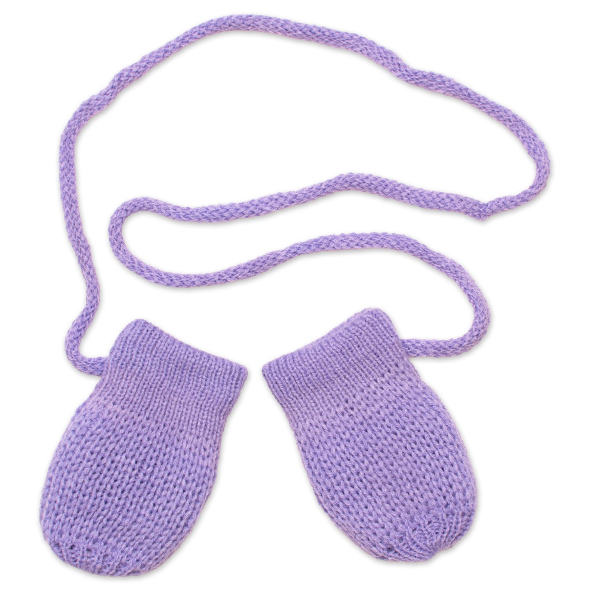 Lila zimné pletené rukavičky pre bábätká