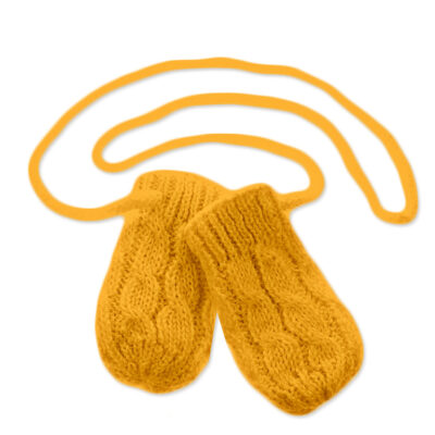 Zimné pletené dojčenské rukavičky (horčicové)